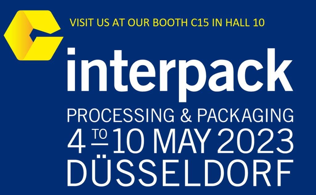logo e locandina dell'evento interpack processing & packaging 2023