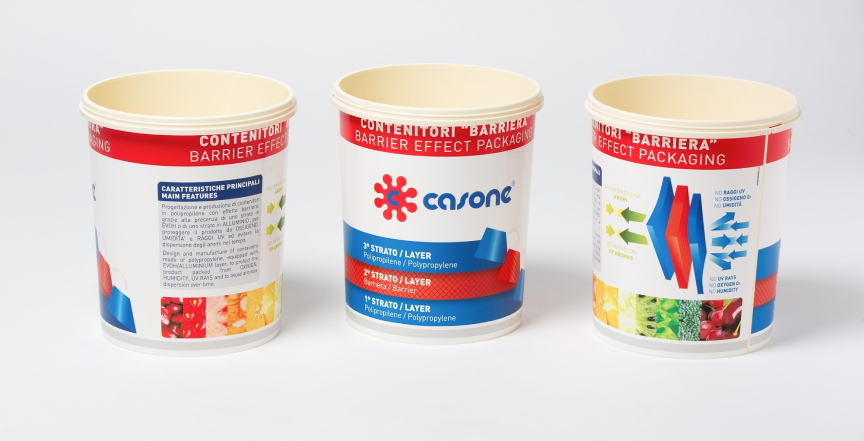 Contenitori in plastica con effetto barriera